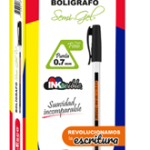 Bolígrafo Semi Gel Negro Caja *12