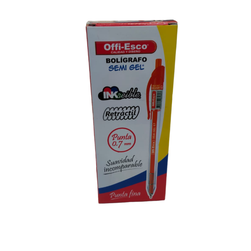 Bolígrafo semi gel retráctil